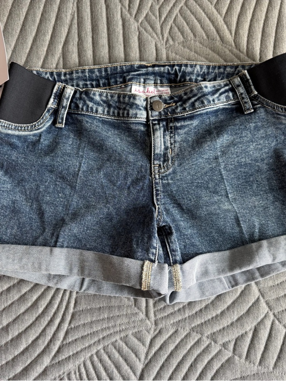 Isabel Maternity by Ingrid & Isabel Dark Blue Rolled Hem Maternity Denim Shorts